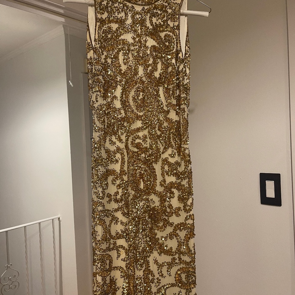 Mini gold sequin party dress